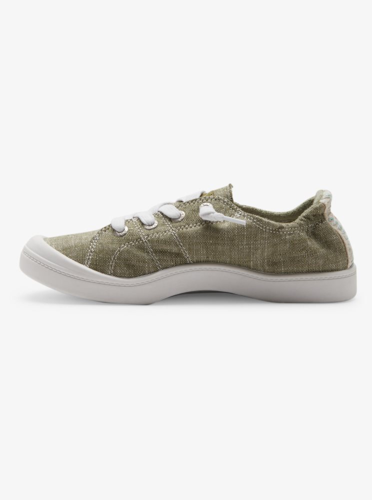 Basket Roxy Bayshore Plus Vert Olive Blanche Femme | MIS-88448688