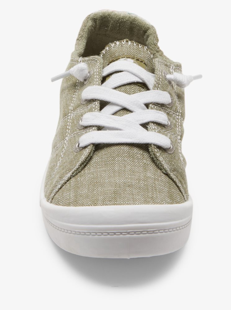 Basket Roxy Bayshore Plus Vert Olive Blanche Femme | MIS-88448688