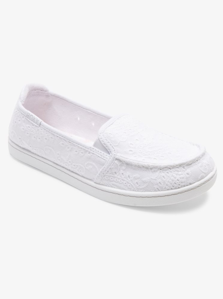 Slip On Roxy Minnow Blanche Blanche Femme | LBL-57418925