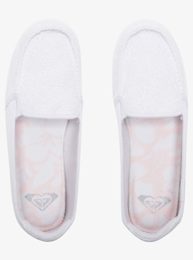 Slip On Roxy Minnow Blanche Blanche Femme | LBL-57418925