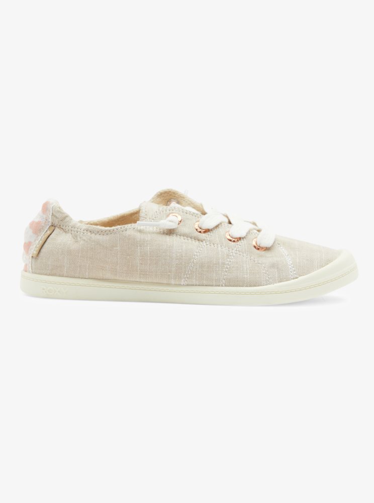 Basket Roxy Bayshore Marron Blanche Femme | QLB-64063790