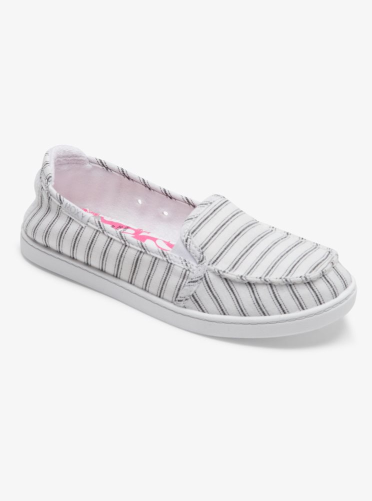 Slip On Roxy Minnow Blanche Noir Femme | LGQ-29753225