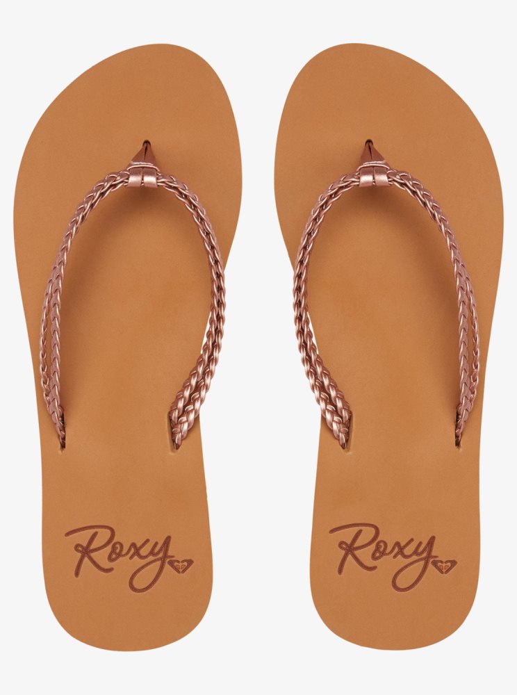 Tong Roxy Costas Rose Doré Femme | YNW-26017884