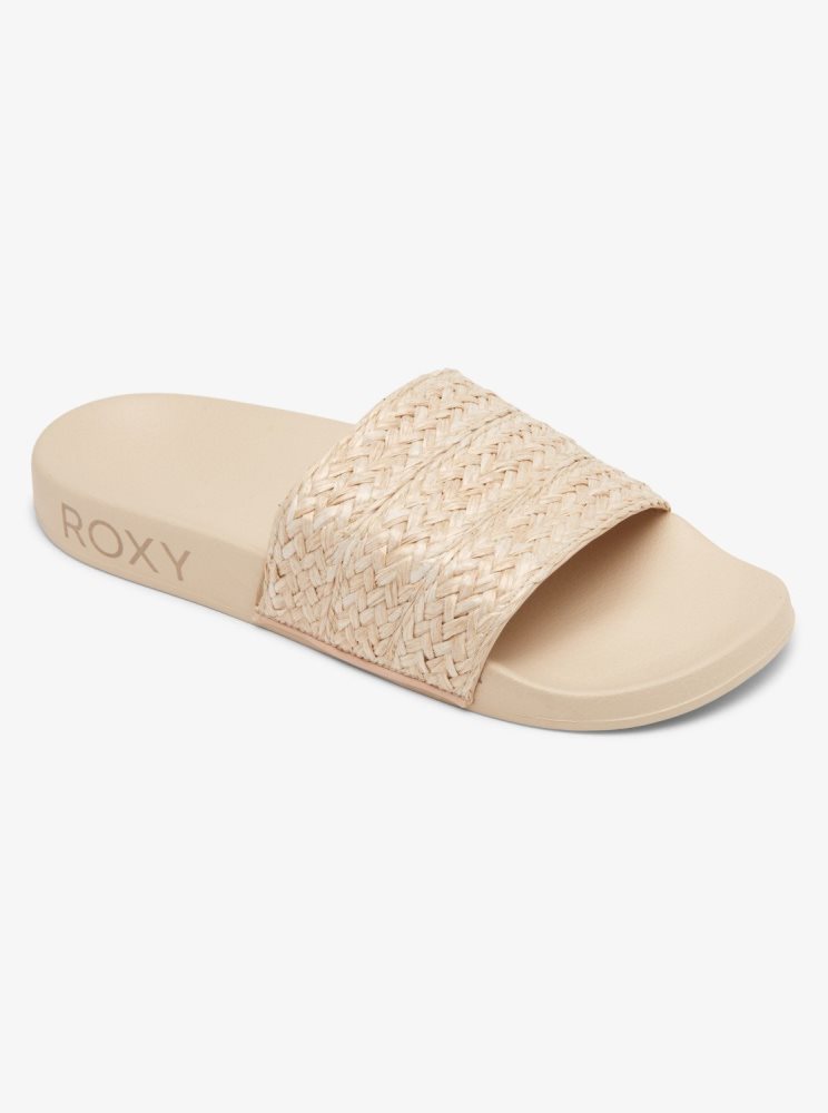 Sandales Roxy Slippy Jute Blanche Femme | SGX-39819002