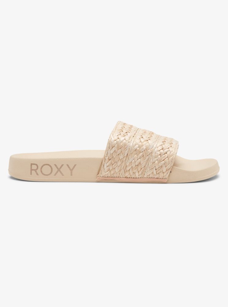 Sandales Roxy Slippy Jute Blanche Femme | SGX-39819002