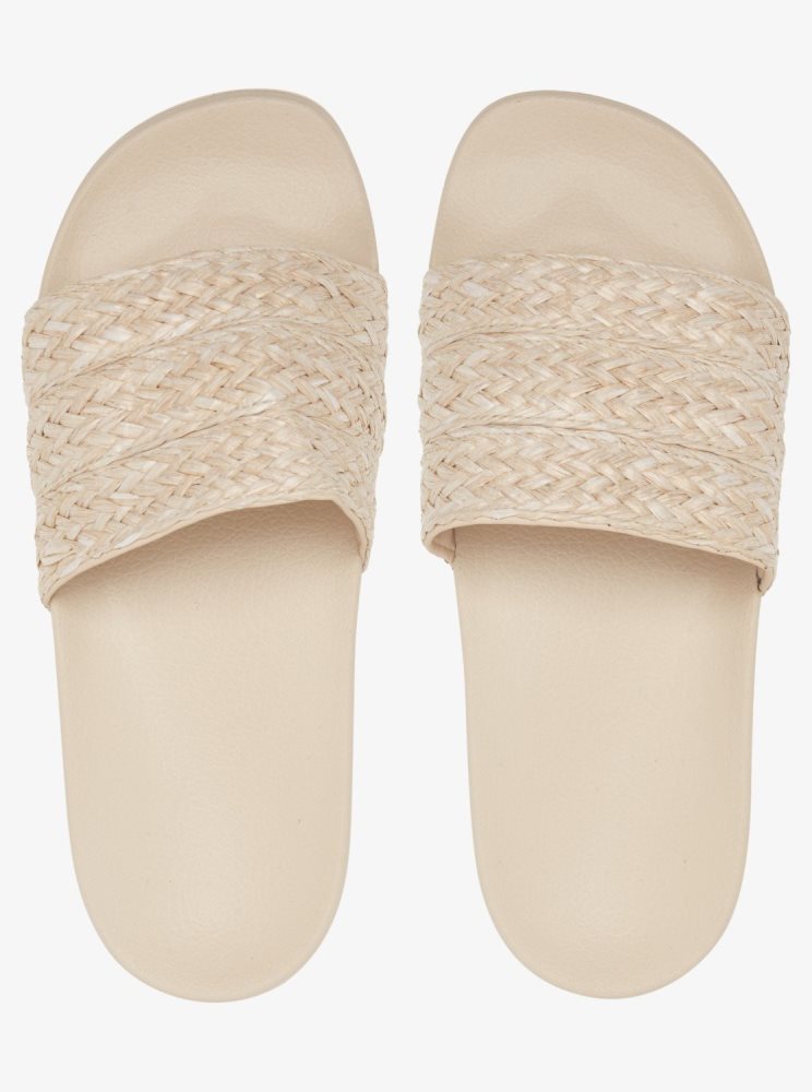 Sandales Roxy Slippy Jute Blanche Femme | SGX-39819002