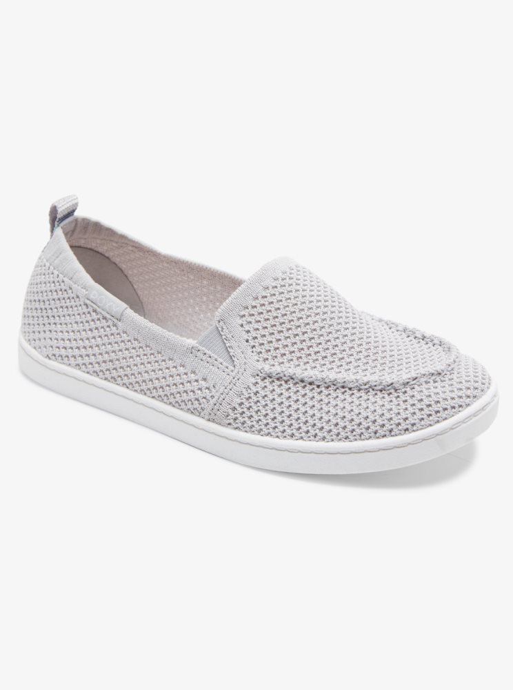 Slip On Roxy Minnow Knit Grise Femme | KHG-35042652