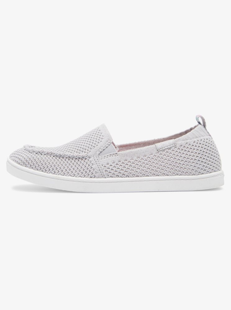 Slip On Roxy Minnow Knit Grise Femme | KHG-35042652