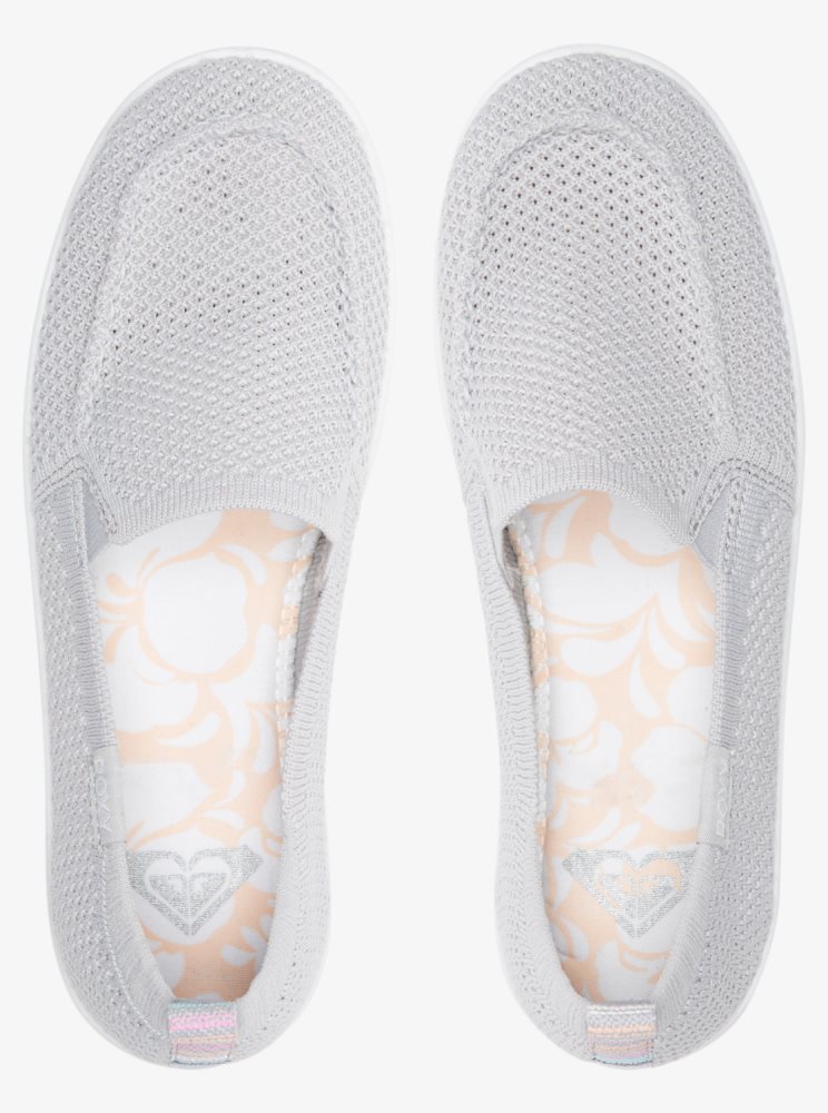 Slip On Roxy Minnow Knit Grise Femme | KHG-35042652