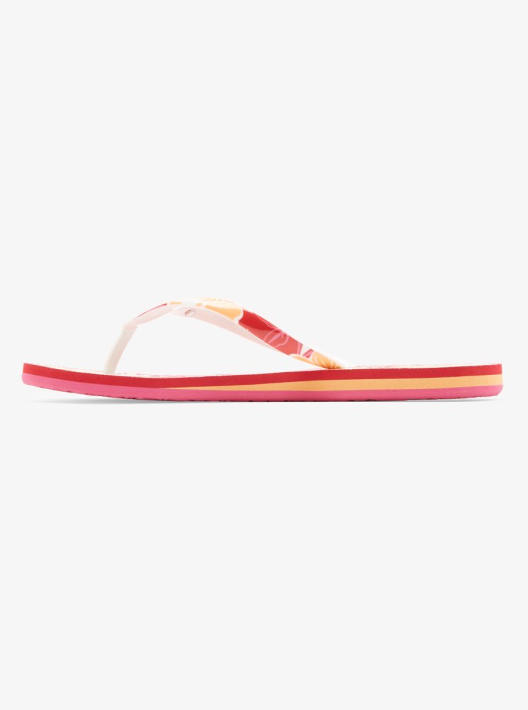 Tong Roxy Portofino Rouge Jaune Femme | WXN-53074266