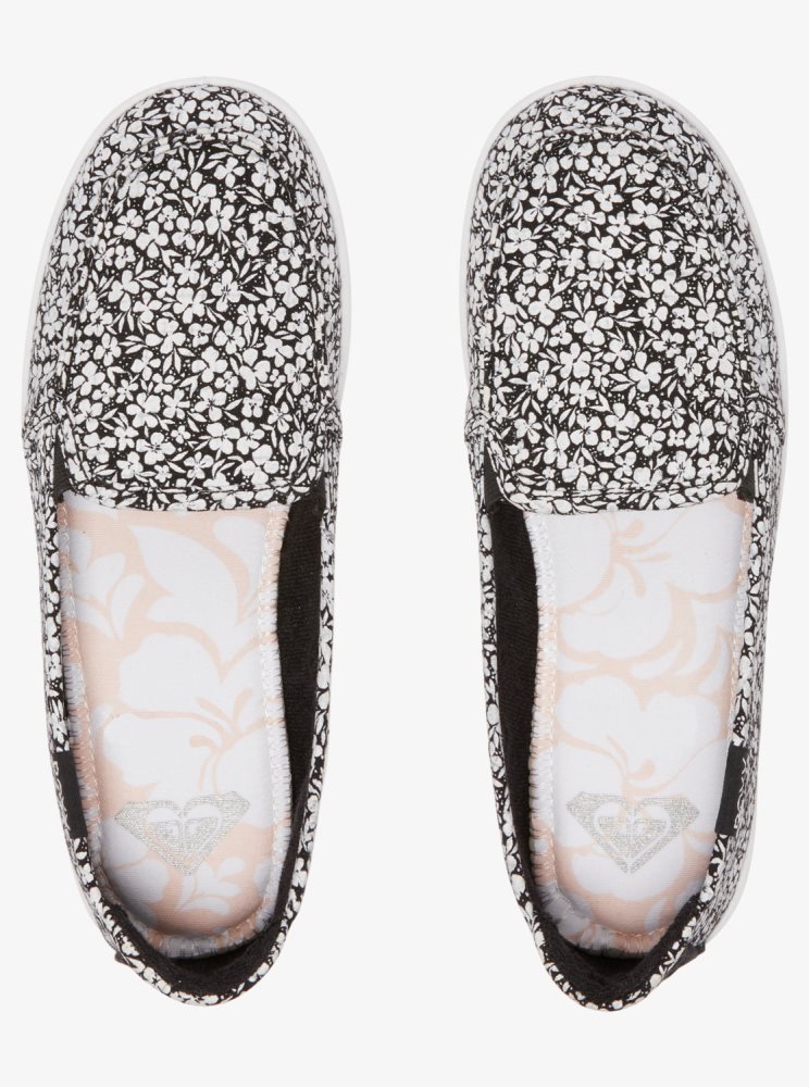 Slip On Roxy Minnow Noir Blanche Femme | RUE-75608824