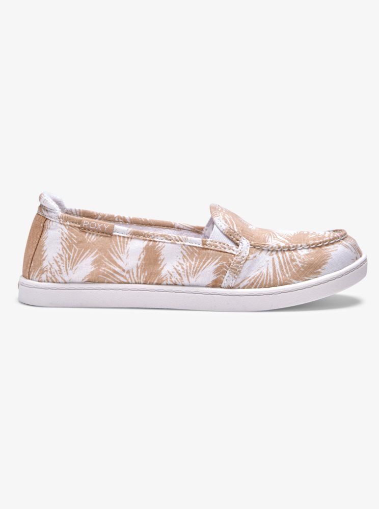 Slip On Roxy Minnow Blanche Marron Femme | ELM-89798757