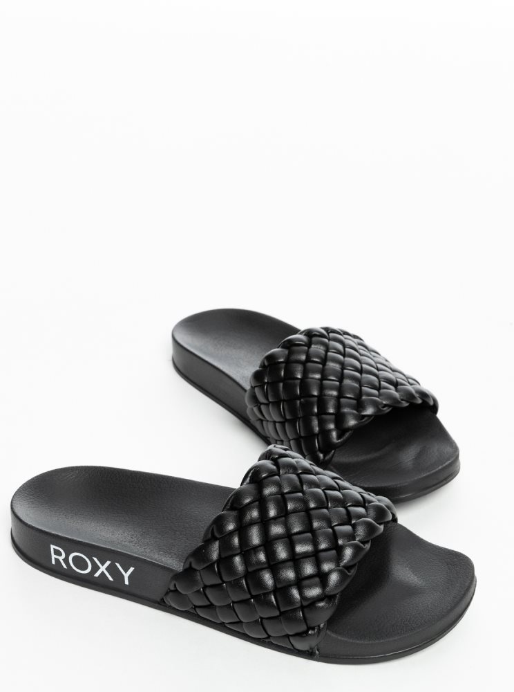 Sandales Roxy Slippy Puff Noir Femme | NAS-95913882