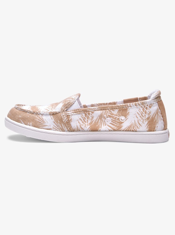 Slip On Roxy Minnow Blanche Marron Femme | ELM-89798757