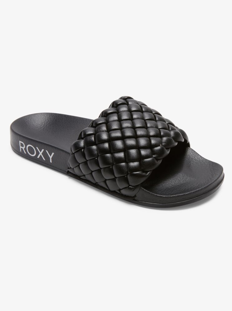 Sandales Roxy Slippy Puff Noir Femme | NAS-95913882