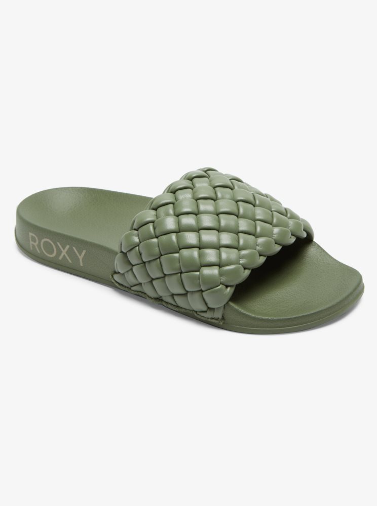 Sandales Roxy Slippy Puff Vert Femme | QND-50797657