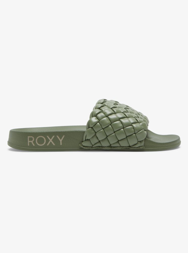 Sandales Roxy Slippy Puff Vert Femme | QND-50797657