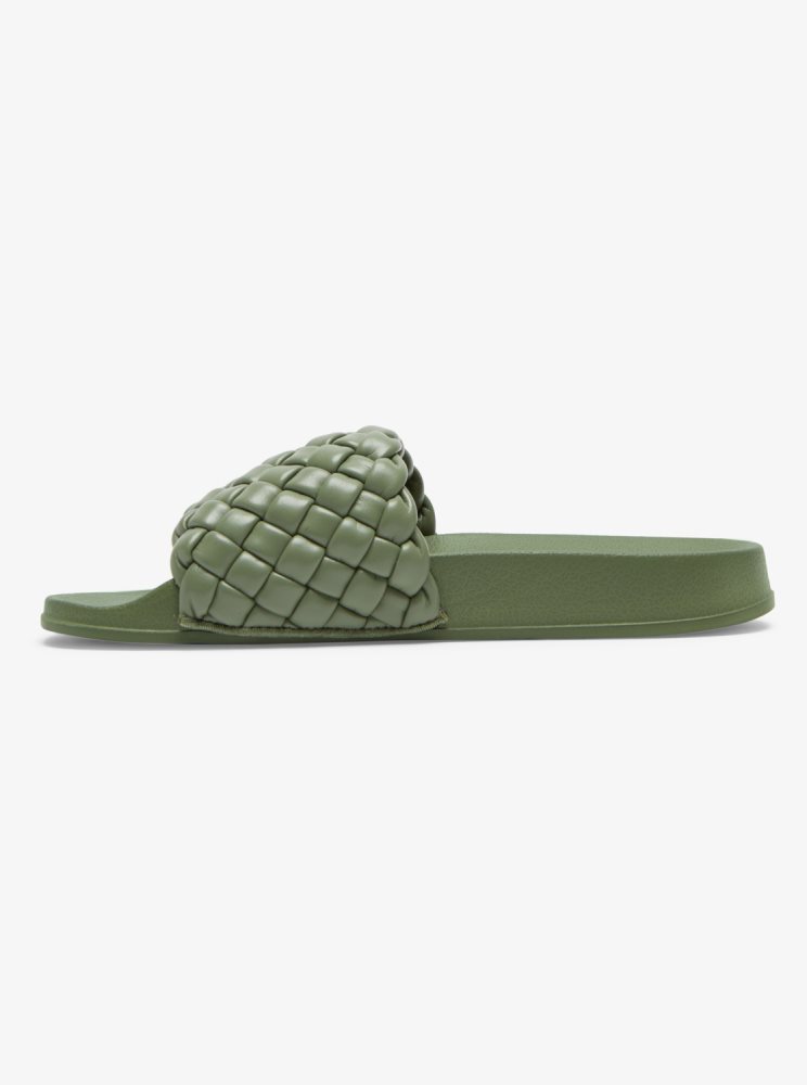 Sandales Roxy Slippy Puff Vert Femme | QND-50797657