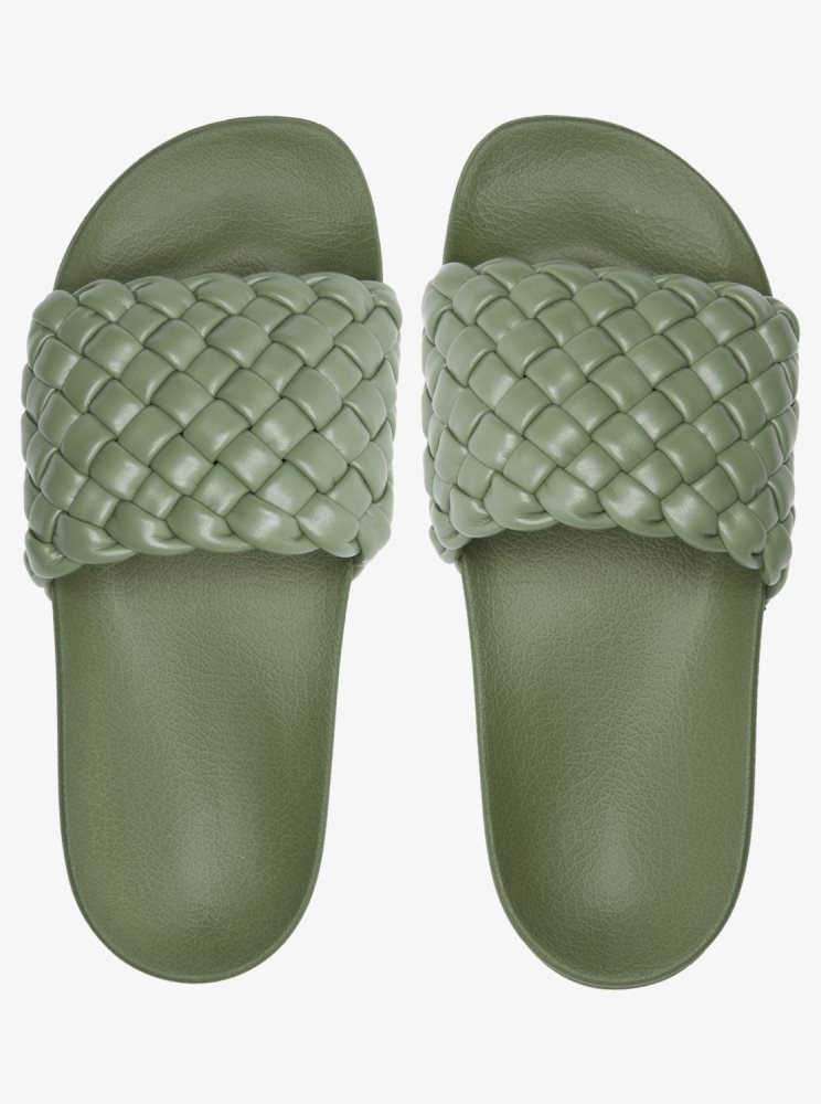 Sandales Roxy Slippy Puff Vert Femme | QND-50797657