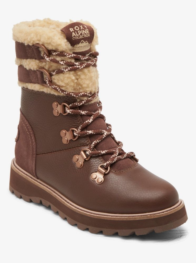 Bottes Roxy Brandi Dentelle-Up Chocolat Femme | ULK-45027536