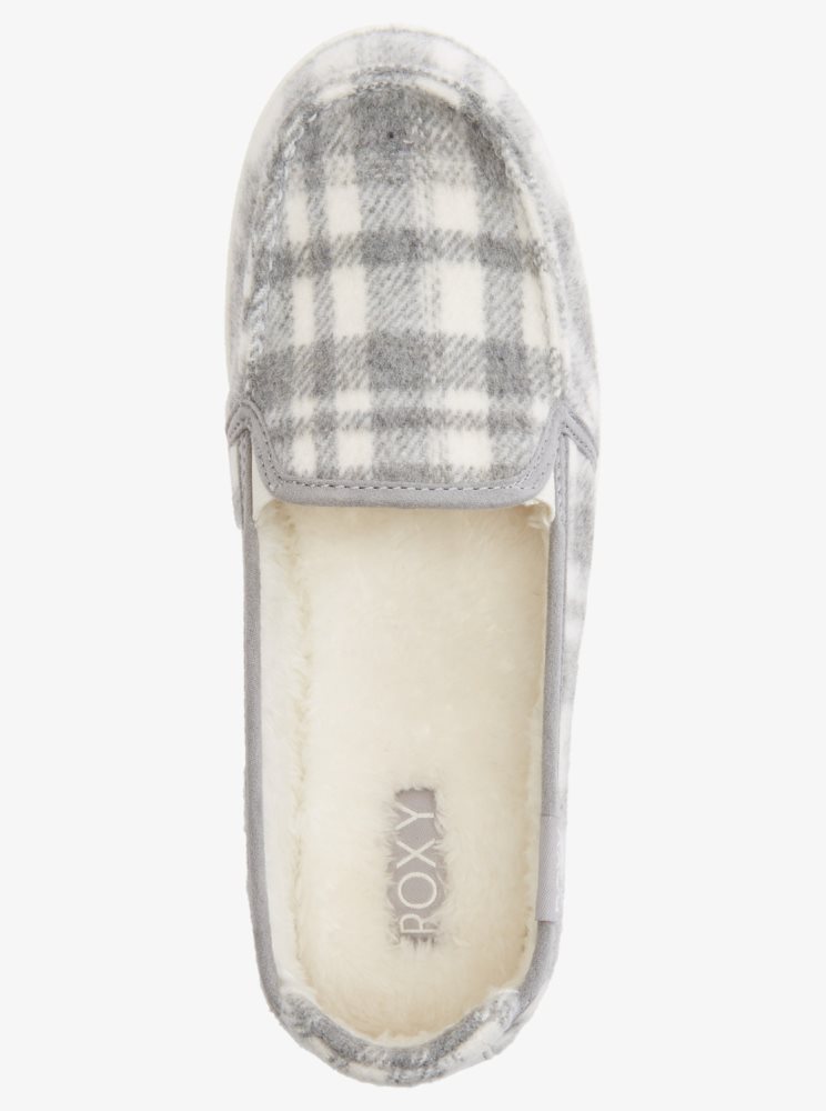 Slip On Roxy Minnow Faux Fur-Doublée Grise Femme | GAT-06229520