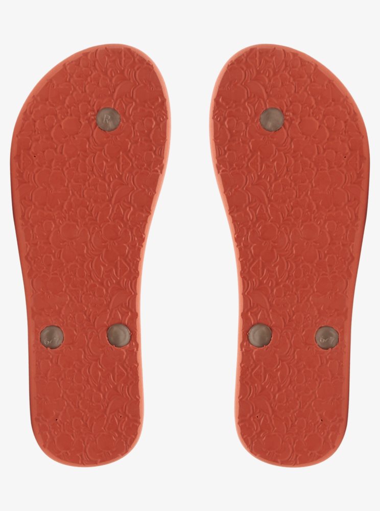 Tong Roxy Tahiti Blanche Rouge Orange Femme | XOQ-18128973