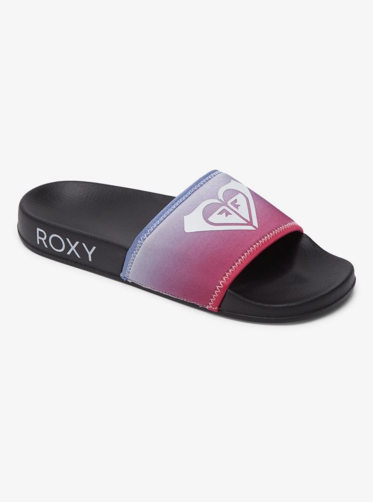 Sandales Roxy Slippy Neo Claquette Noir Femme | YLU-71377645