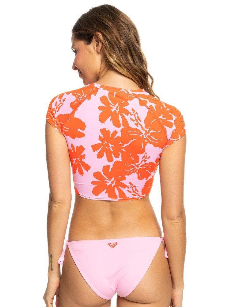 Rashguards Roxy Surf.Kind.Kate. Corta Sleeve Cropped Rose Femme | YVQ-23589635