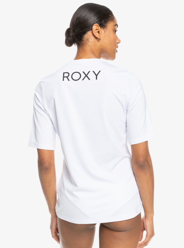 Rashguards Roxy Enjoy Waves Corta Sleeve UPF 50 Blanche Femme | ZCW-20434764