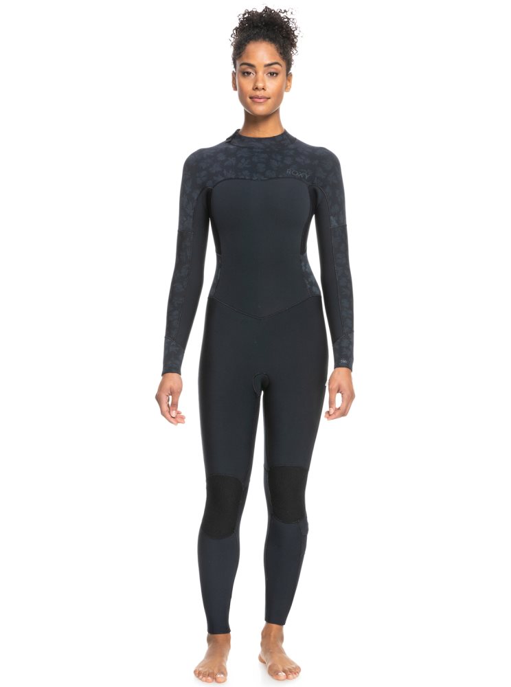 Combinaison En Néoprène Roxy 4/3mm Swell Series Back Zip Noir Femme | JLB-59275235