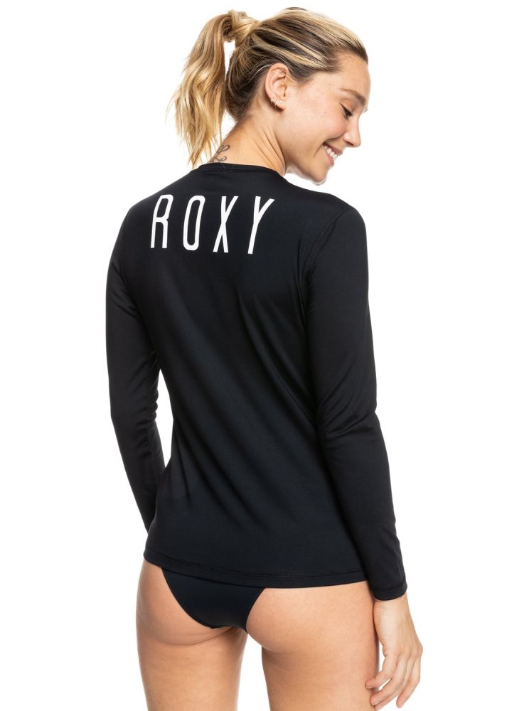 Rashguards Roxy Enjoy Waves Long Sleeve UPF 50 Grise Foncé Femme | EKR-58232085