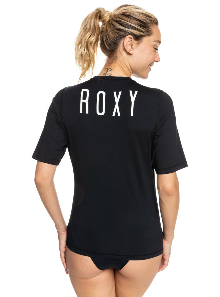 Rashguards Roxy Enjoy Waves Corta Sleeve UPF 50 Grise Foncé Femme | IEX-93565600