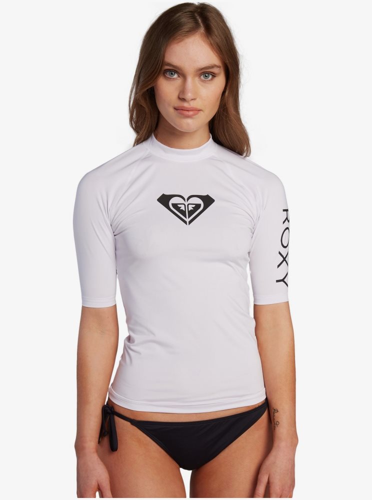 Rashguards Roxy Florida Whole Hearted Corta Sleeve UPF 50 Bleu Clair Femme | BBL-52489058