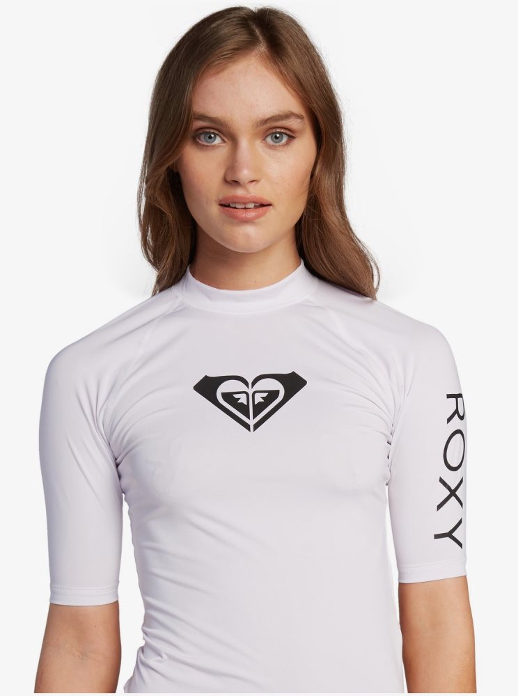 Rashguards Roxy Florida Whole Hearted Corta Sleeve UPF 50 Bleu Clair Femme | BBL-52489058