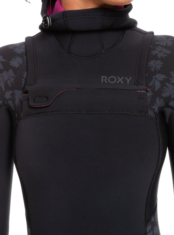 Combinaison En Néoprène Roxy 5/4/3mm Swell Series Encapuchonné Chest Zip Noir Femme | WQG-52543812