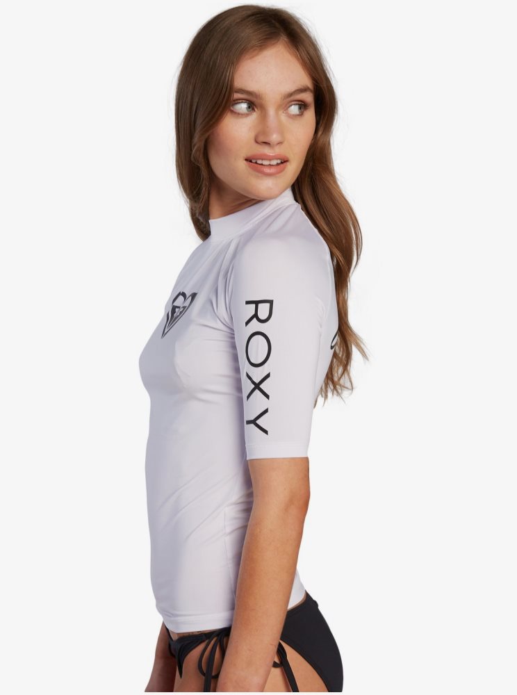 Rashguards Roxy Florida Whole Hearted Corta Sleeve UPF 50 Bleu Clair Femme | BBL-52489058