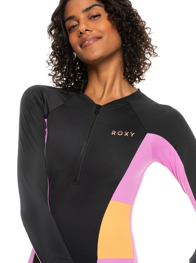 Maillots De Bain Roxy Fitness Long Sleeve Grise Foncé Femme | ISR-22496422