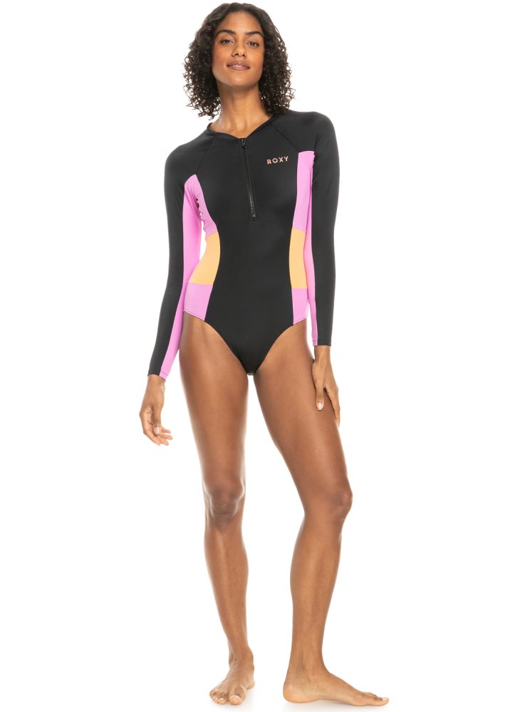 Maillots De Bain Roxy Fitness Long Sleeve Grise Foncé Femme | ISR-22496422