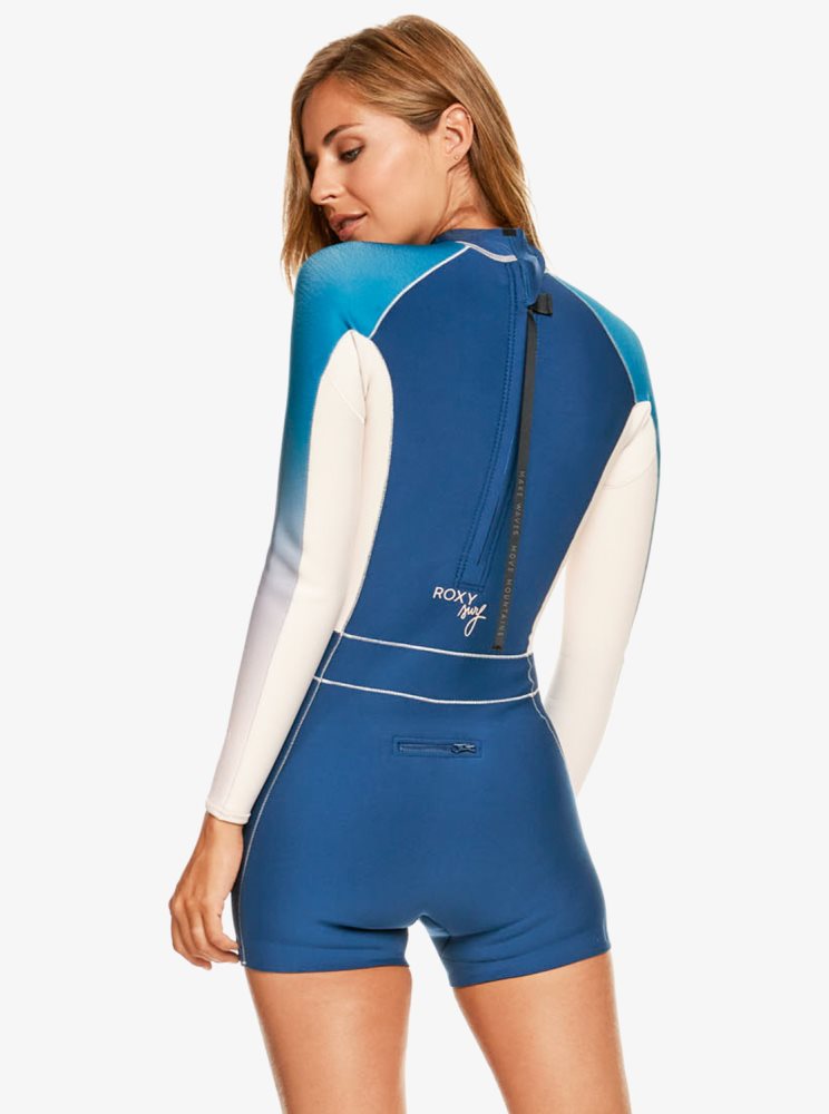 Combinaison En Néoprène Roxy 1.5mm Rise Long Sleeve Back Zip Bleu Femme | XJA-01509951