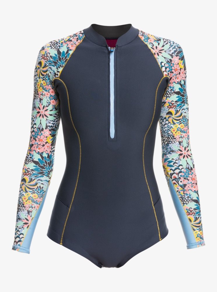 Combinaison En Néoprène Roxy x LIBERTY 1mm Marine Bloom Front Zip Bleu Marine Femme | TOF-19699441