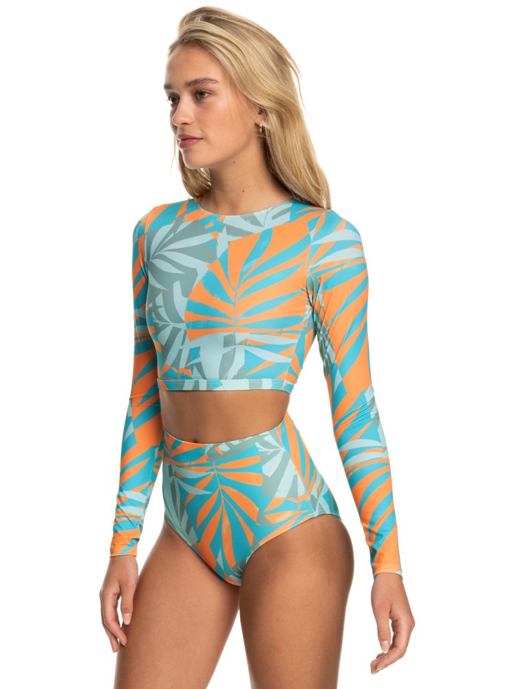 Rashguards Roxy Pro Nose Ride Long Sleeve Cropped Bleu Femme | RYD-97729314