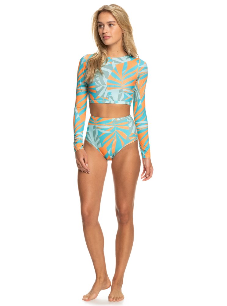 Rashguards Roxy Pro Nose Ride Long Sleeve Cropped Bleu Femme | RYD-97729314