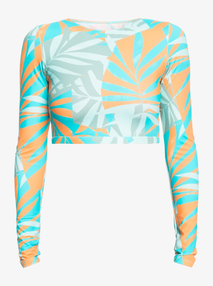 Rashguards Roxy Pro Nose Ride Long Sleeve Cropped Bleu Femme | RYD-97729314