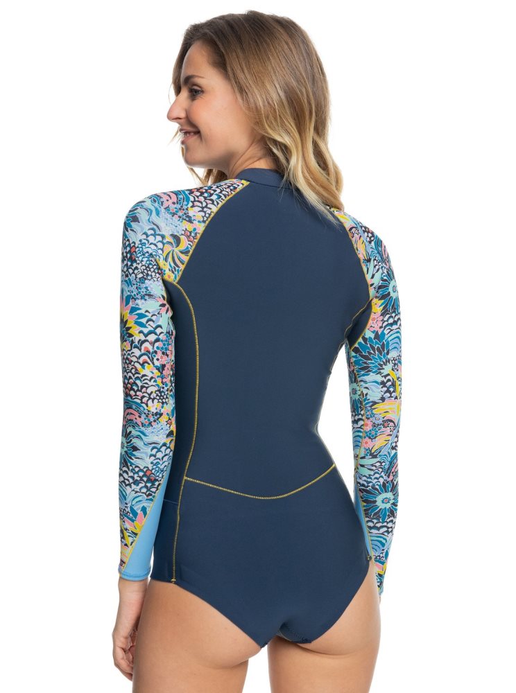 Combinaison En Néoprène Roxy x LIBERTY 1mm Marine Bloom Front Zip Bleu Marine Femme | TOF-19699441