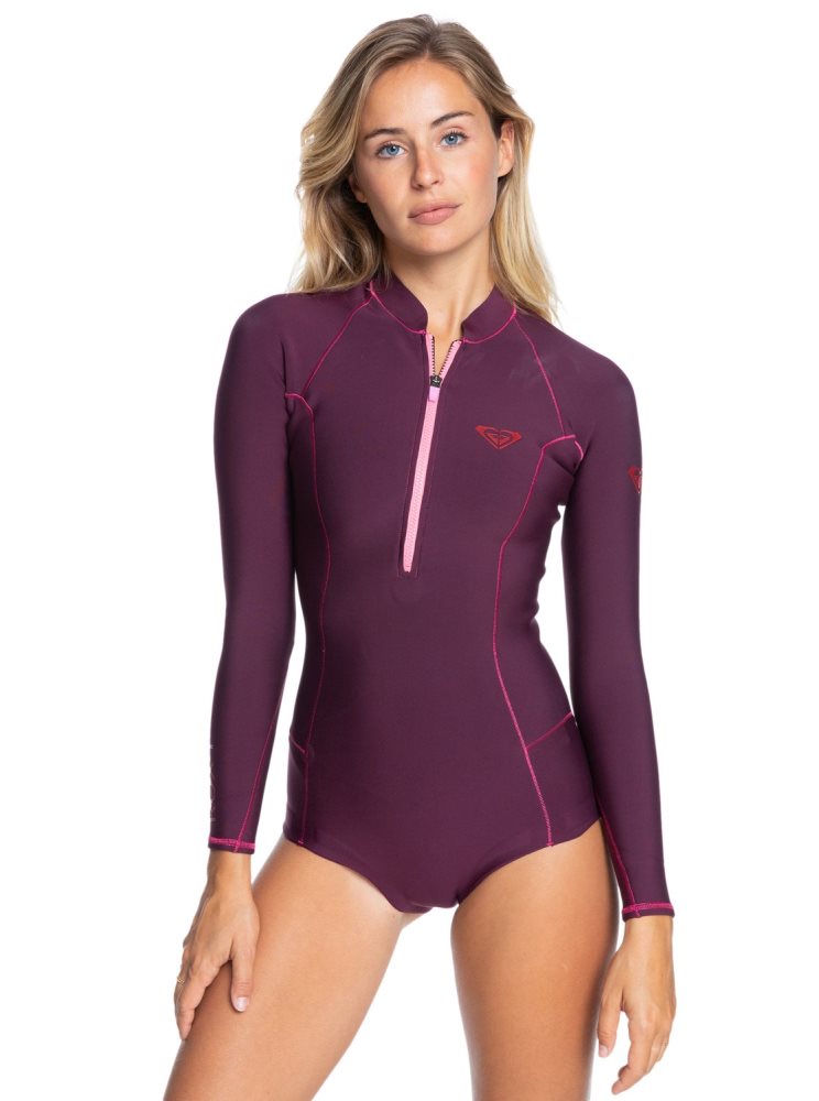 Combinaison En Néoprène Roxy 1mm Performance Cheeky Long Sleeve Rouge Violette Rouge Femme | EHK-82349943