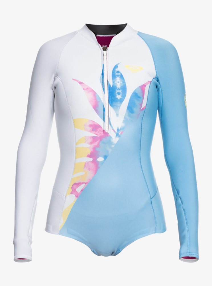 Combinaison En Néoprène Roxy 1.5mm POP SURF Cheeky Long Sleeve Bleu Femme | UNO-97892976