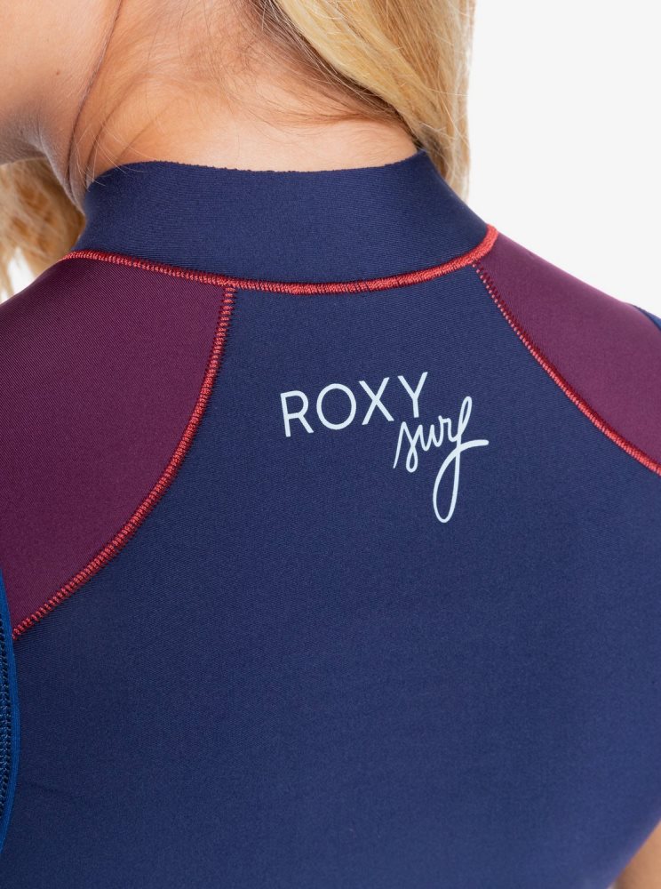 Combinaison En Néoprène Roxy 1.5mm Rise Collection Long john Bleu Marine Rouge Violette Rouge Foncé Femme | OSK-47569856