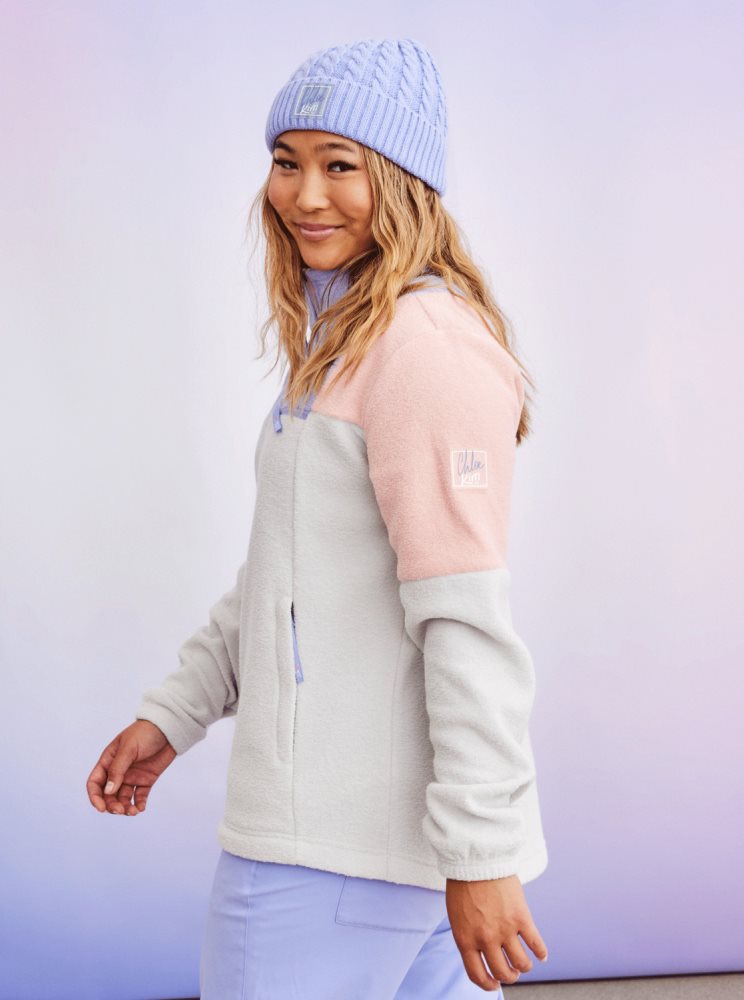 Bonnet Roxy Chloe Kim Half-Zip Fleece Grise Femme | BKB-52529403