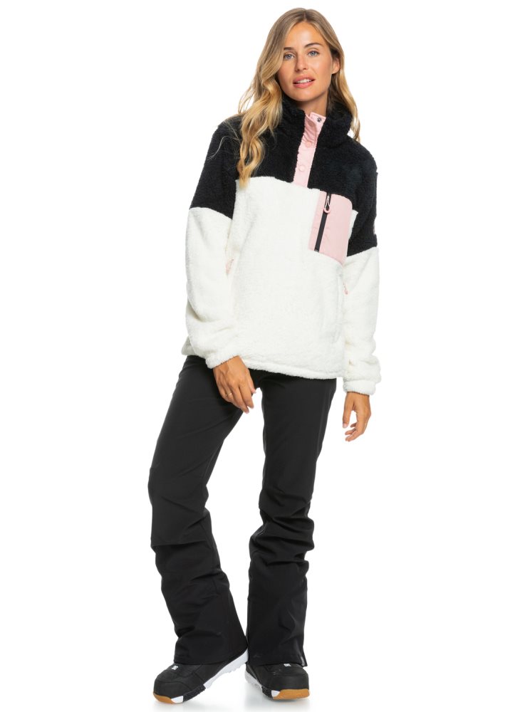 Vestes Roxy Alabama Sherpa Pullover Blanche Femme | EJY-59232206