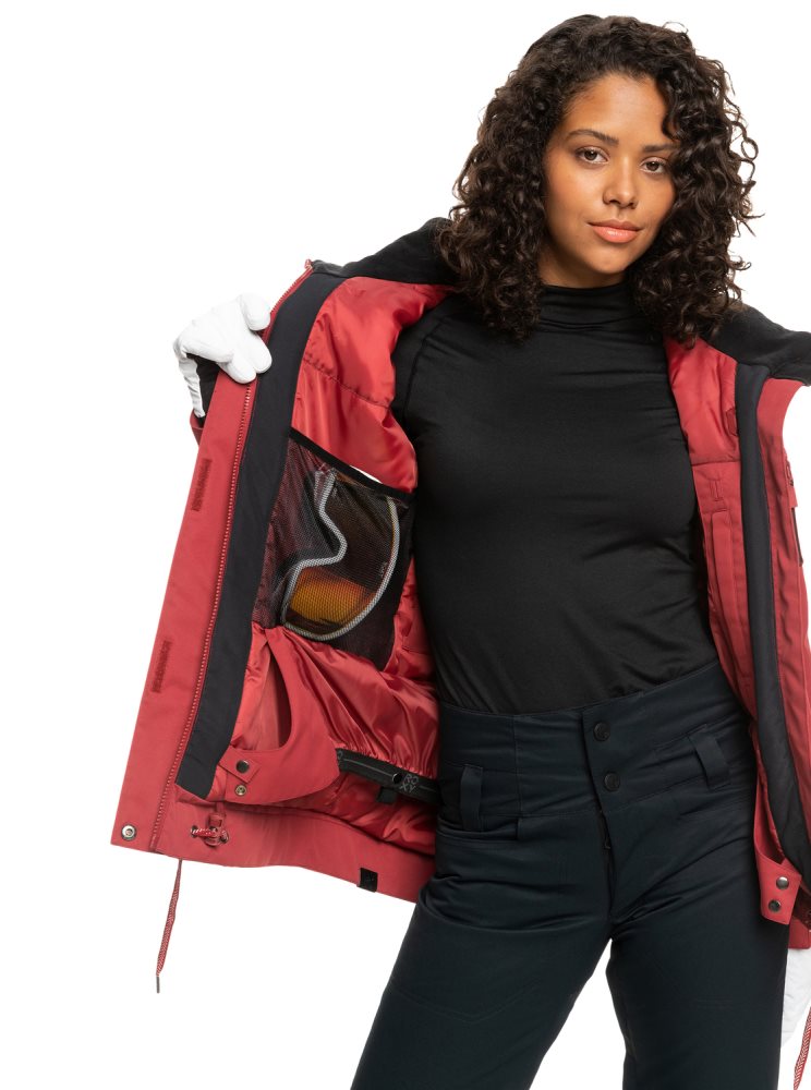 Veste De Ski Roxy Meade Insulated Rouge Foncé Femme | NTD-60069744